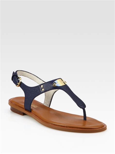 michael kors navy thong sandals|Michael Kors genuine leather sandals.